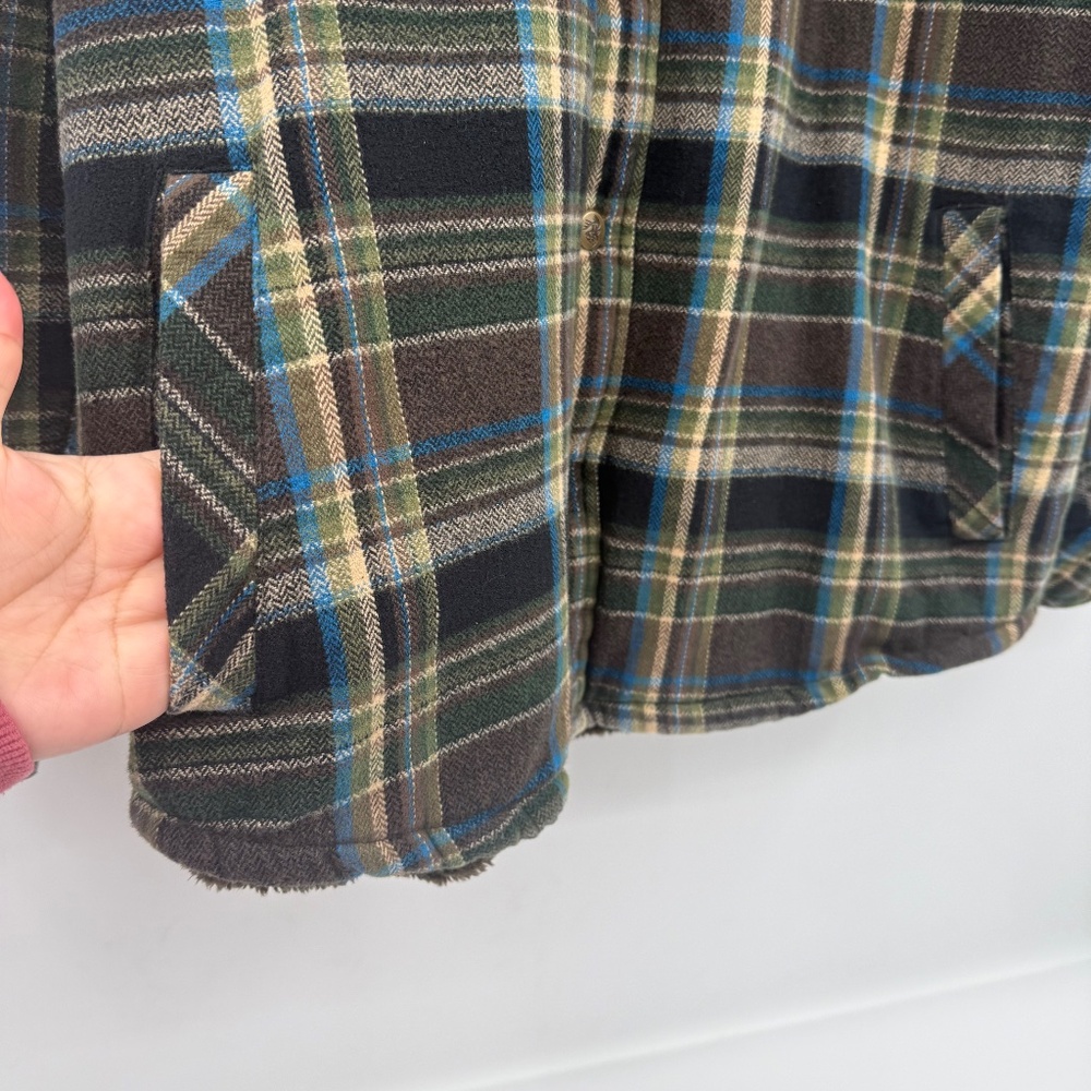 Legendary Whitetails Jacket Men Large Plaid Fur Lined Hooded Button Up Coat - Picture 5 of 16
